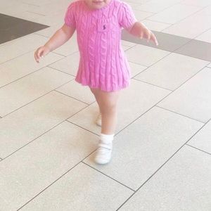 Pink 12M cable knit Ralph Lauren dress